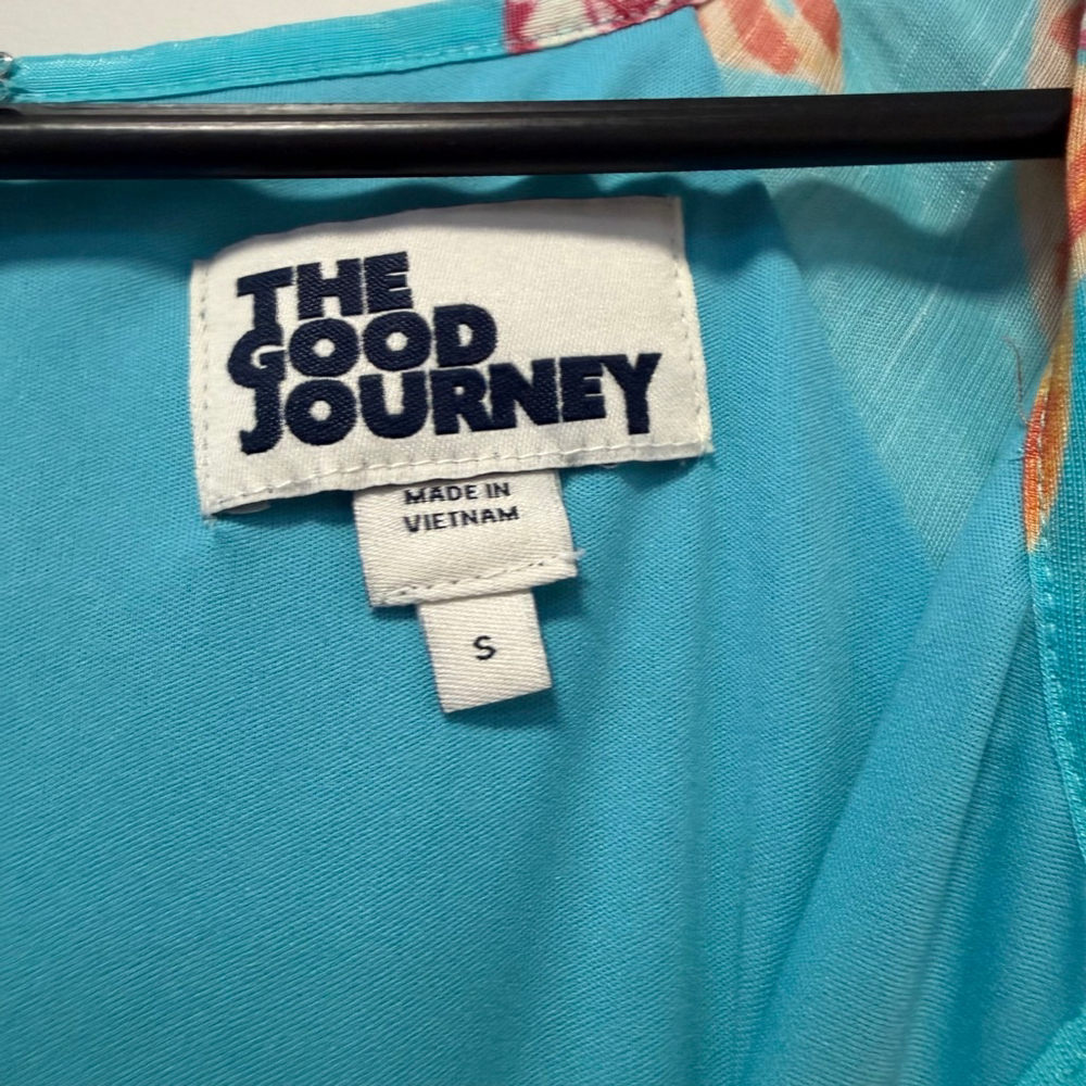 Women's THE GOOD JOURNEY Turquoise Pink Floral Midi Dress S NEW NWT MSRP $138 - Picture 7 of 16